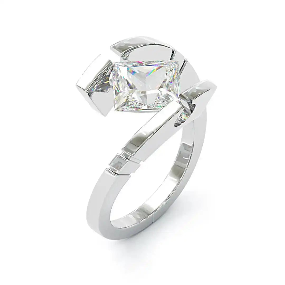 Vintage Zirkonia Open Zilveren Ring