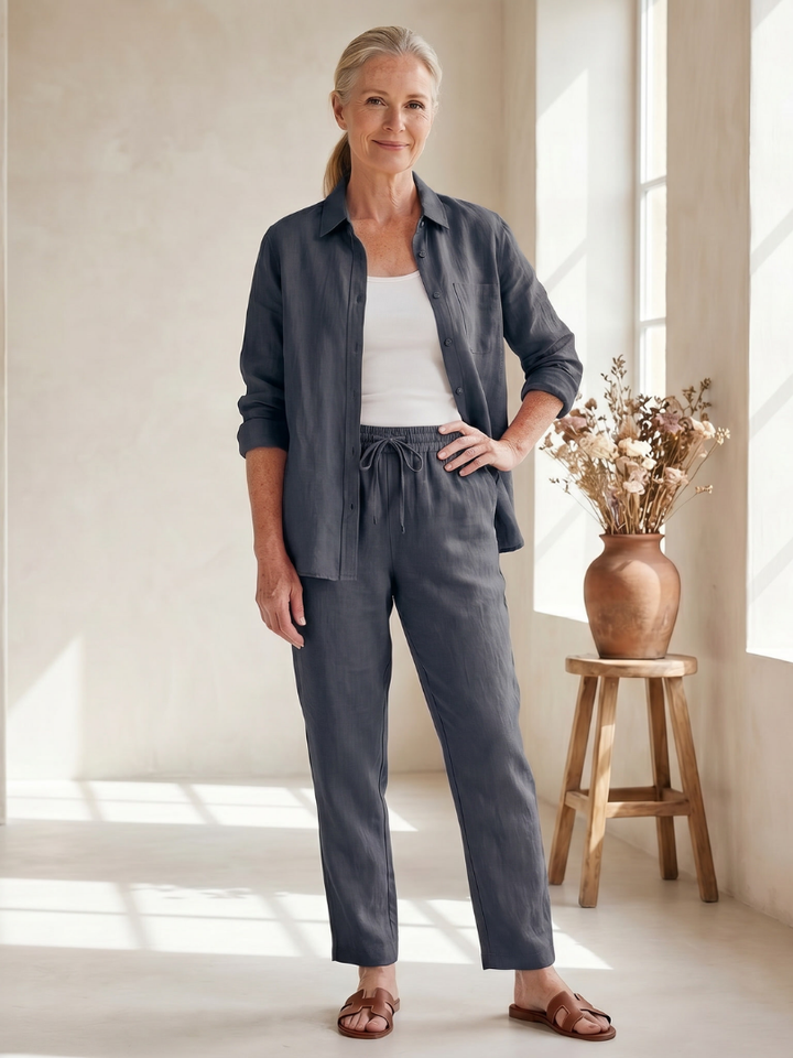 Noor | Langsleeve Shirt en Tapered Broek Set