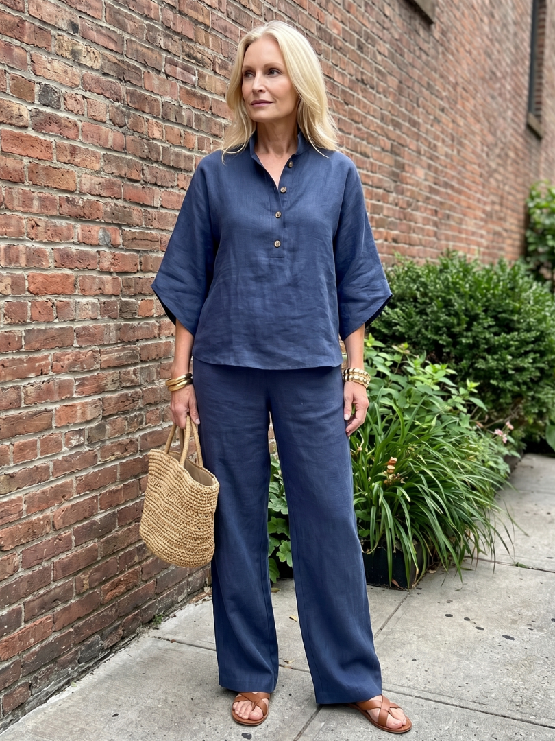 Amity | Knop Voorkant Ontspannen Tuniek Broek Set