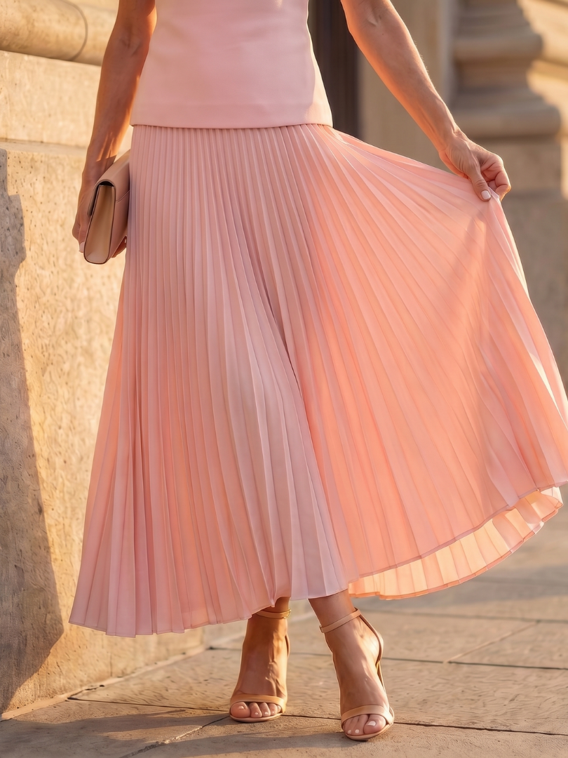 Rhodos | Gestructureerde Mouwloze Bodice met Plissé Rok Set