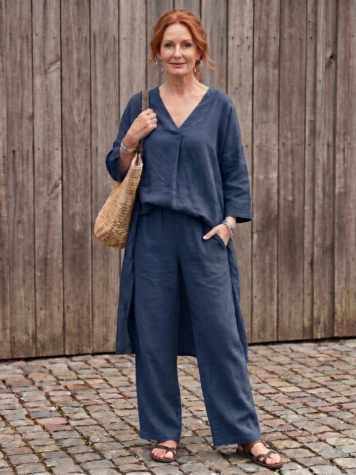 Onyx | Losse Tuniek Top Met Wijde Broek Set