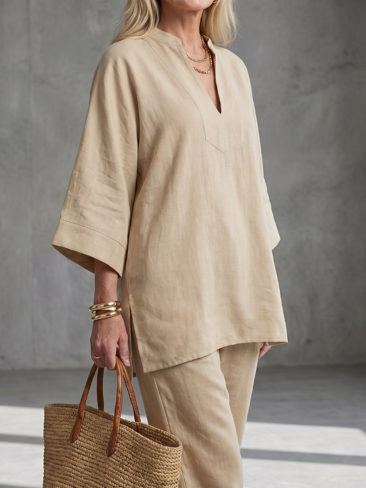 Georgiana | V-hals Tuniek Met Gathered Broek Set