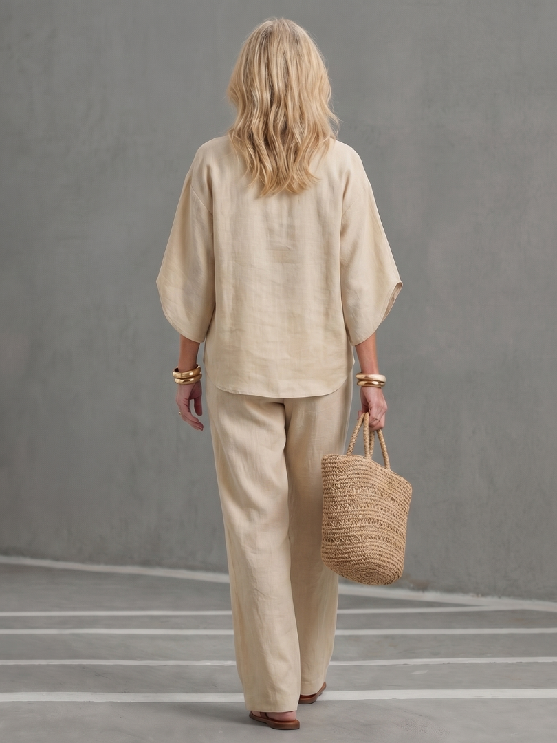 Amity | Knop Voorkant Ontspannen Tuniek Broek Set