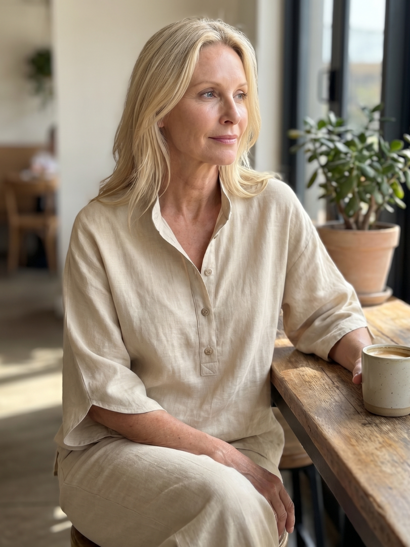 Amity | Knop Voorkant Ontspannen Tuniek Broek Set