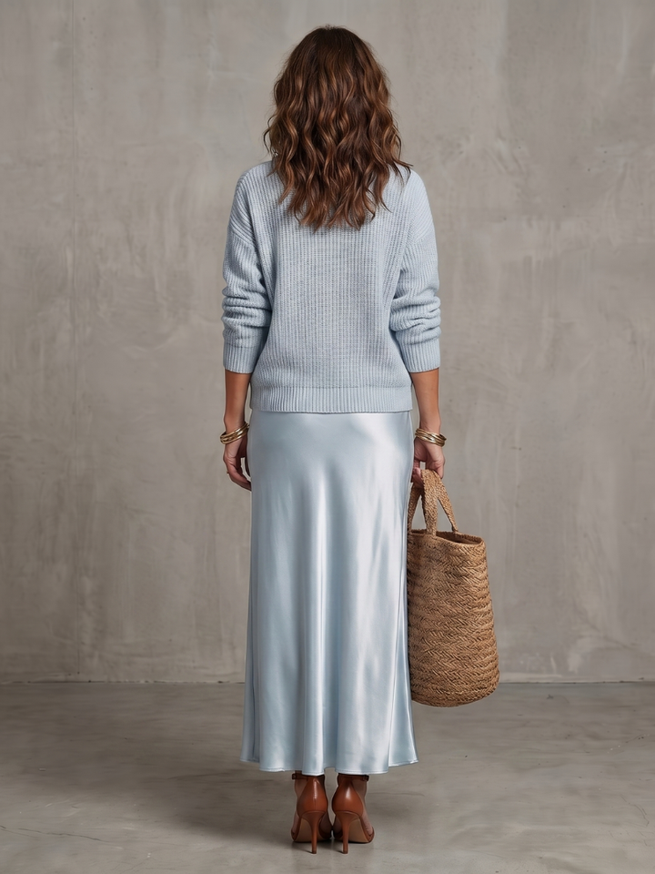 Luciana | Bias Fall Satijnen Rok Brei Laag Set