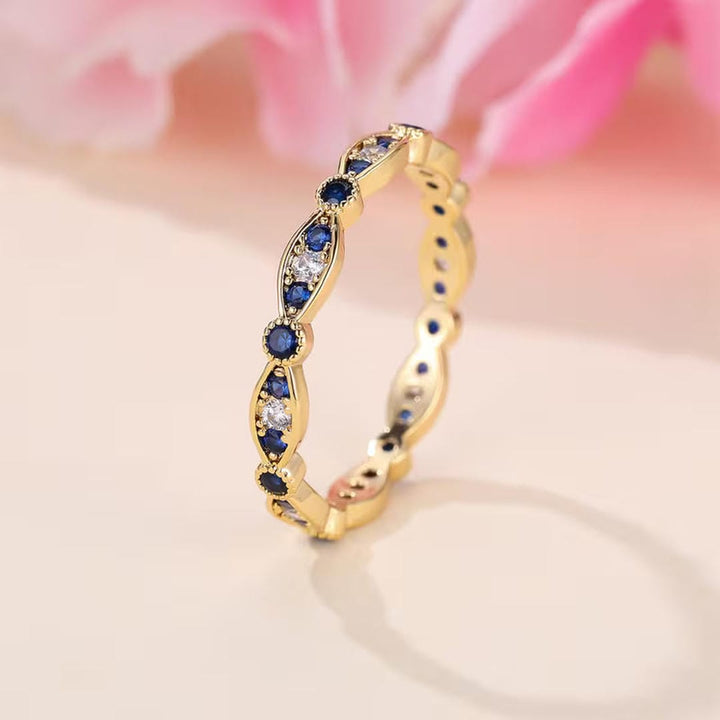 Blauwe Elegantie Sprankelring