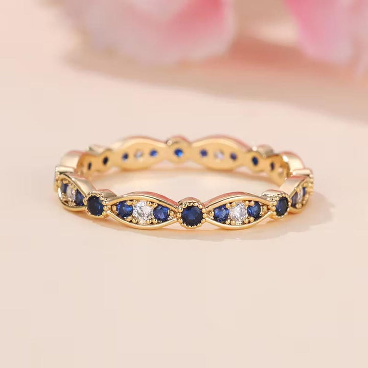Blauwe Elegantie Sprankelring
