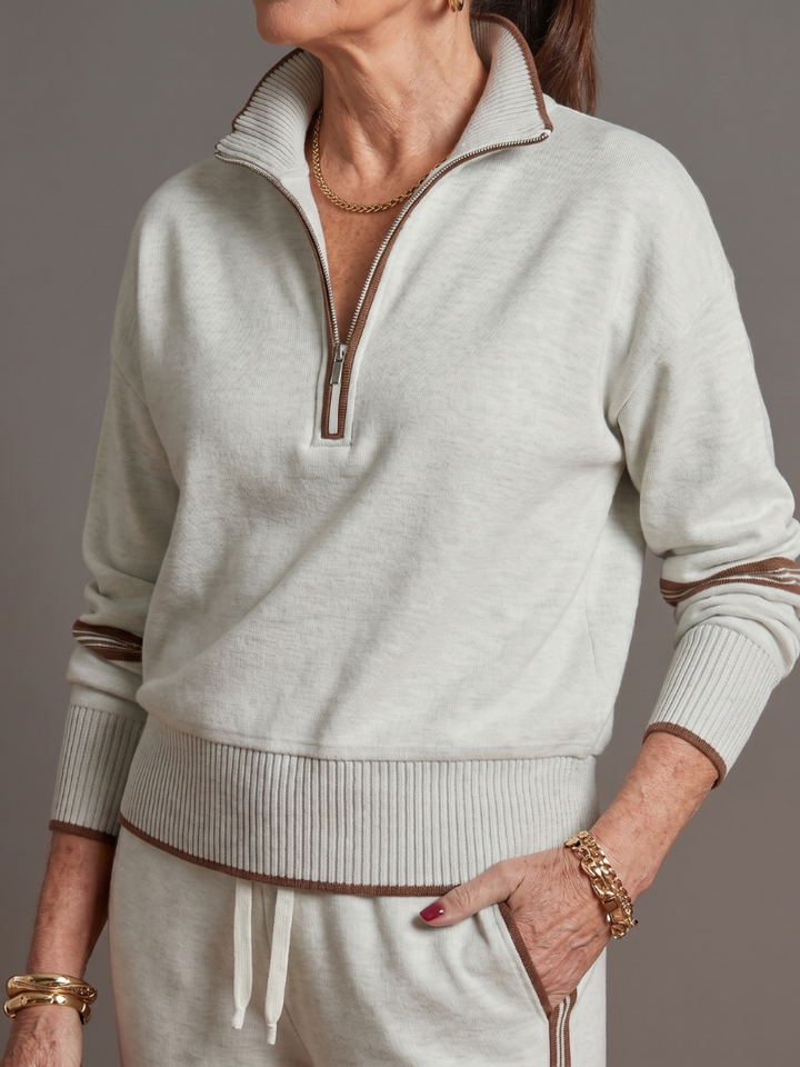 Regen | Zip Nek Lange Mouwen Zij Stripe Broek Set