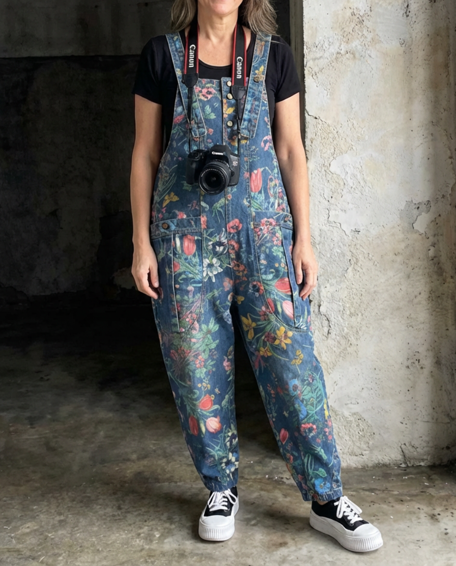 Flora | Bloemenprint Baggy Draagoveralls