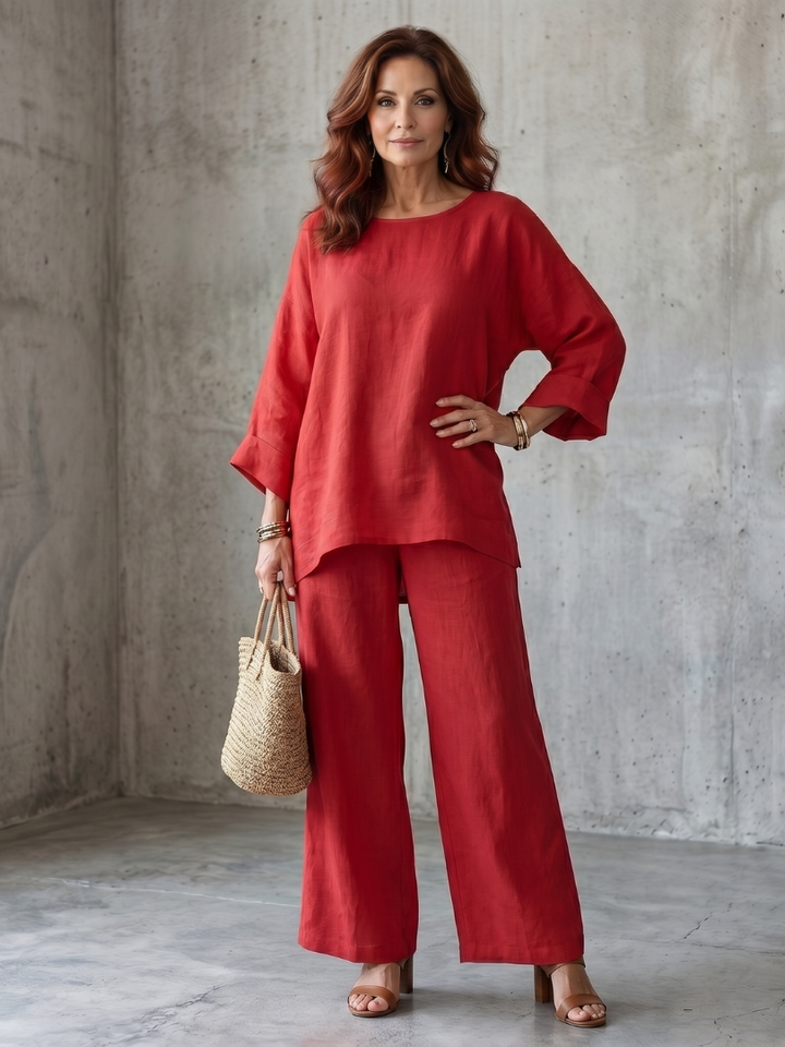 Prue | Oversized Tuniek Met Brede Pantalon Set
