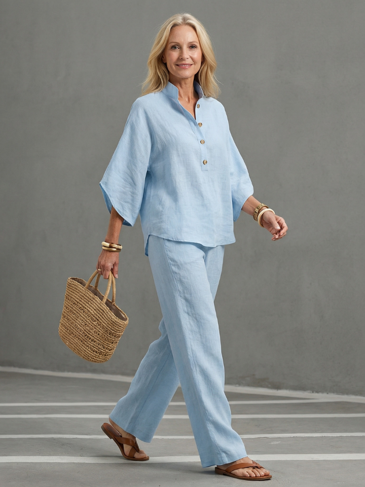 Amity | Knop Voorkant Ontspannen Tuniek Broek Set