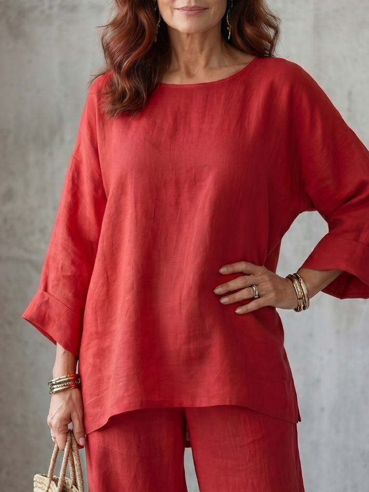 Prue | Oversized Tuniek Met Brede Pantalon Set