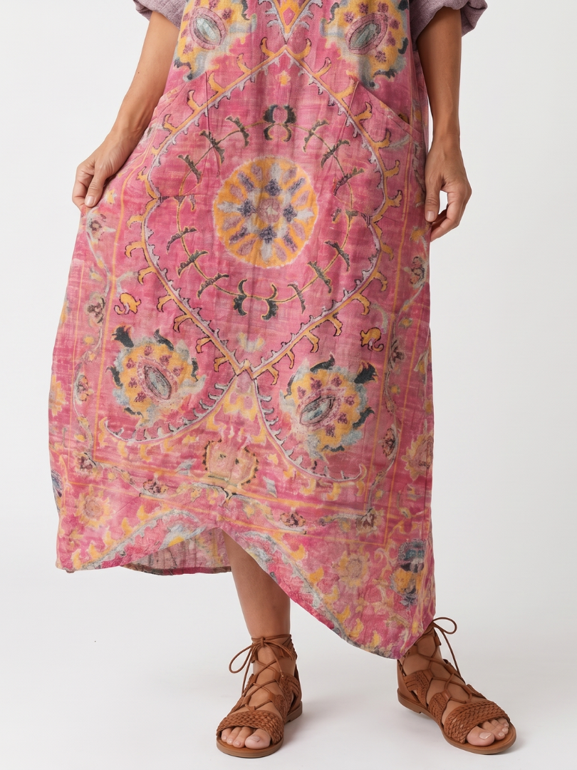 Tilda | Abstracte Print Relaxed Pocket Midi Jurk