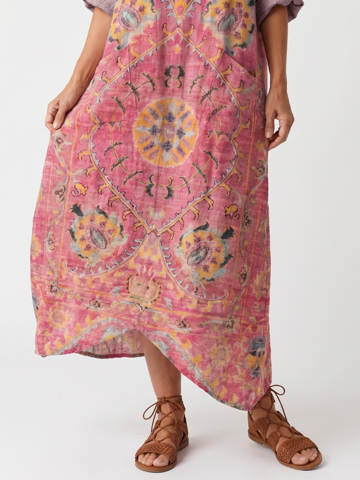 Tilda | Abstracte Print Relaxed Pocket Midi Jurk