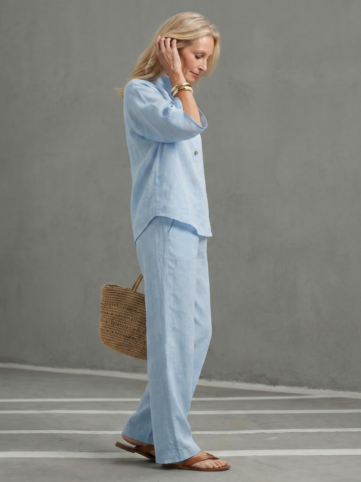 Amity | Knop Voorkant Ontspannen Tuniek Broek Set