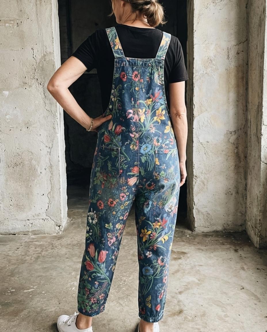 Flora | Bloemenprint Baggy Draagoveralls