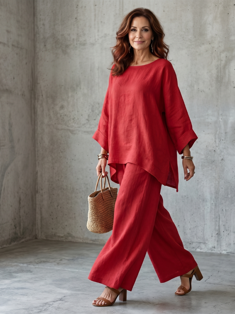 Prue | Oversized Tuniek Met Brede Pantalon Set