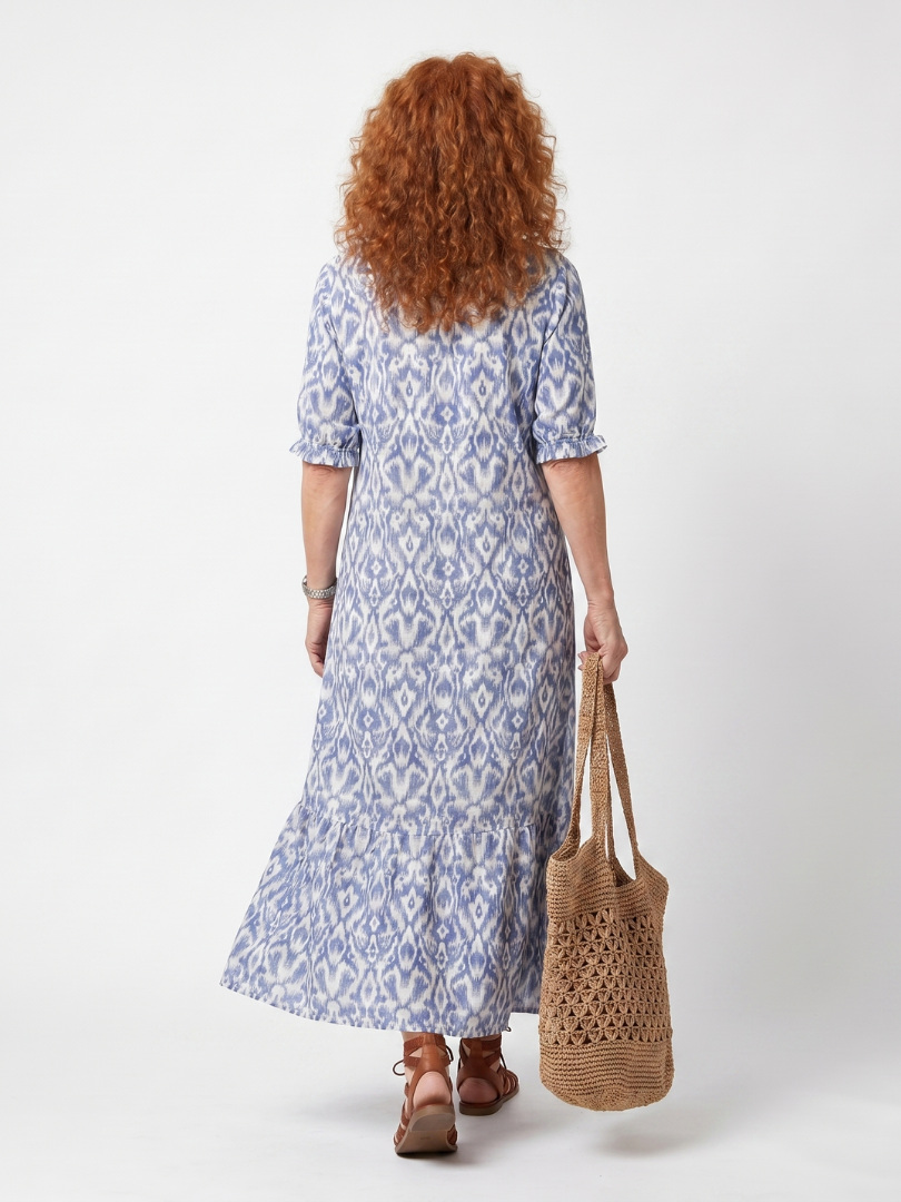 Ottoline | Midi-jurk met franjes en strikdetail