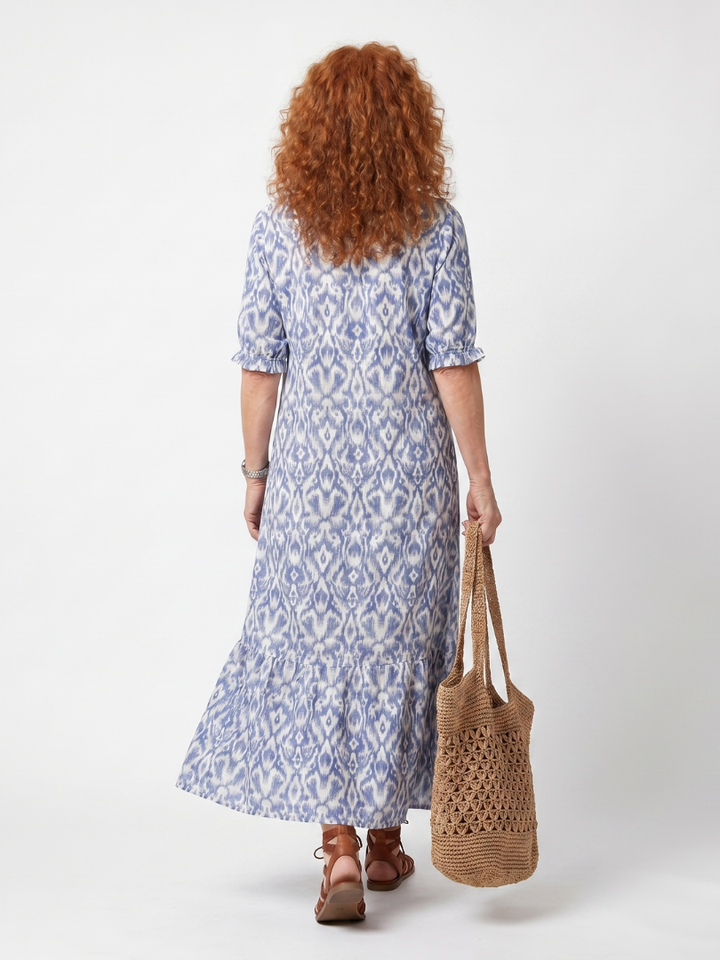 Ottoline | Midi-jurk met franjes en strikdetail