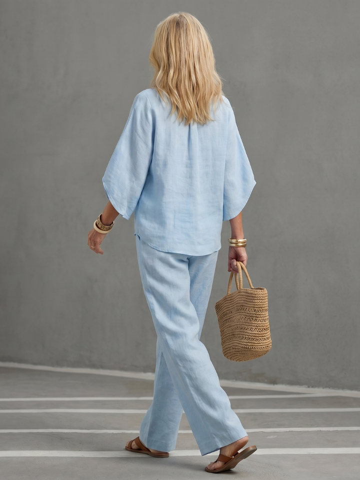 Amity | Knop Voorkant Ontspannen Tuniek Broek Set