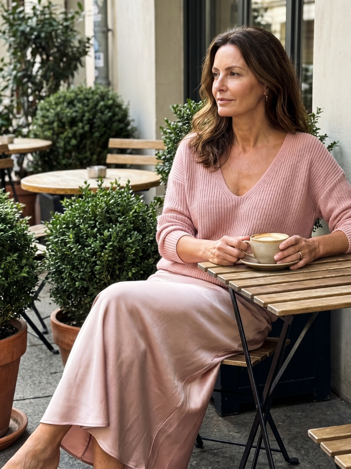 Luciana | Bias Fall Satijnen Rok Brei Laag Set