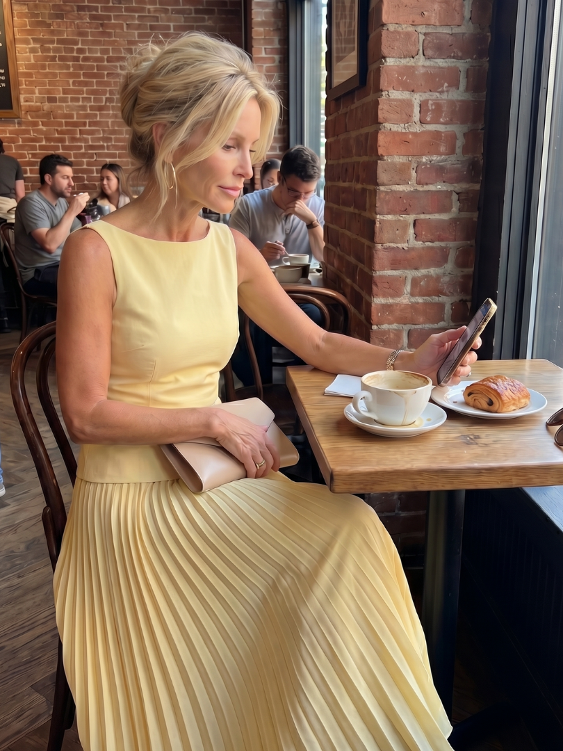 Rhodos | Gestructureerde Mouwloze Bodice met Plissé Rok Set