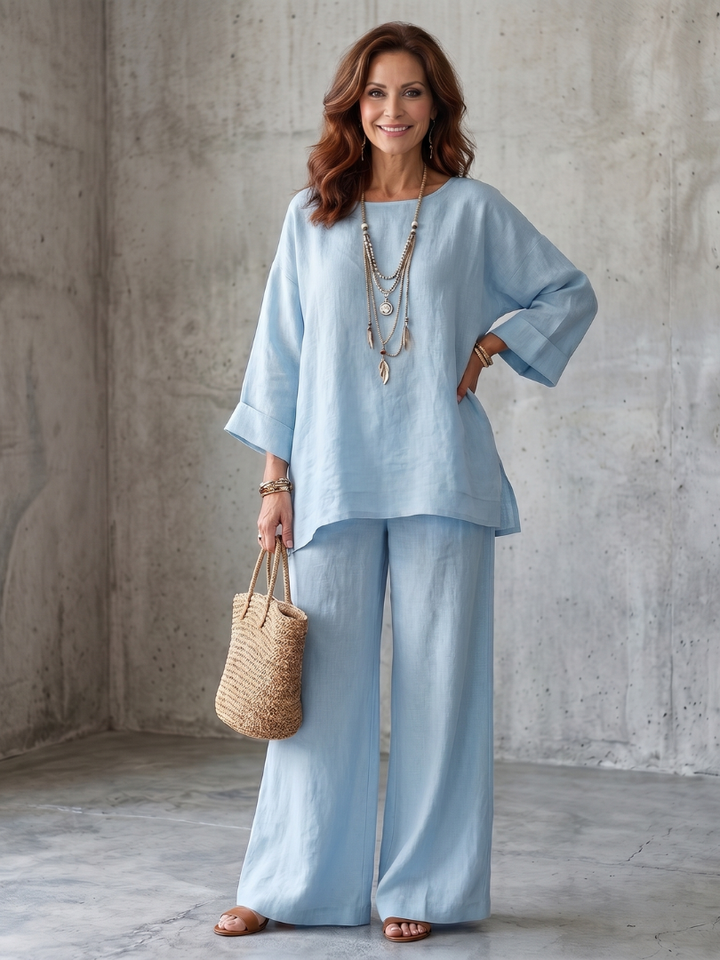 Prue | Oversized Tuniek Met Brede Pantalon Set