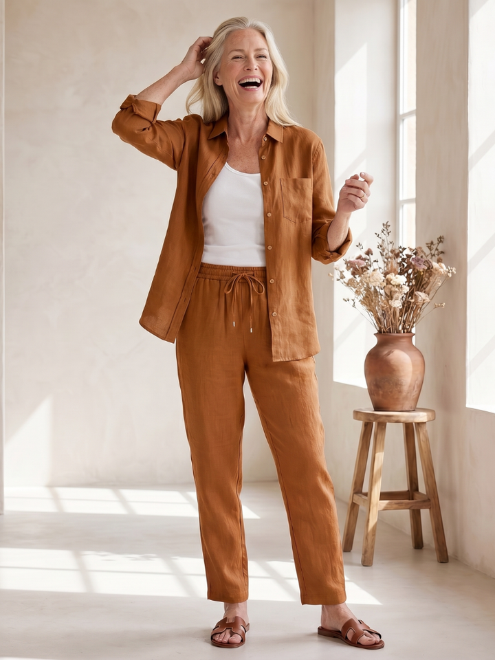 Noor | Langsleeve Shirt en Tapered Broek Set