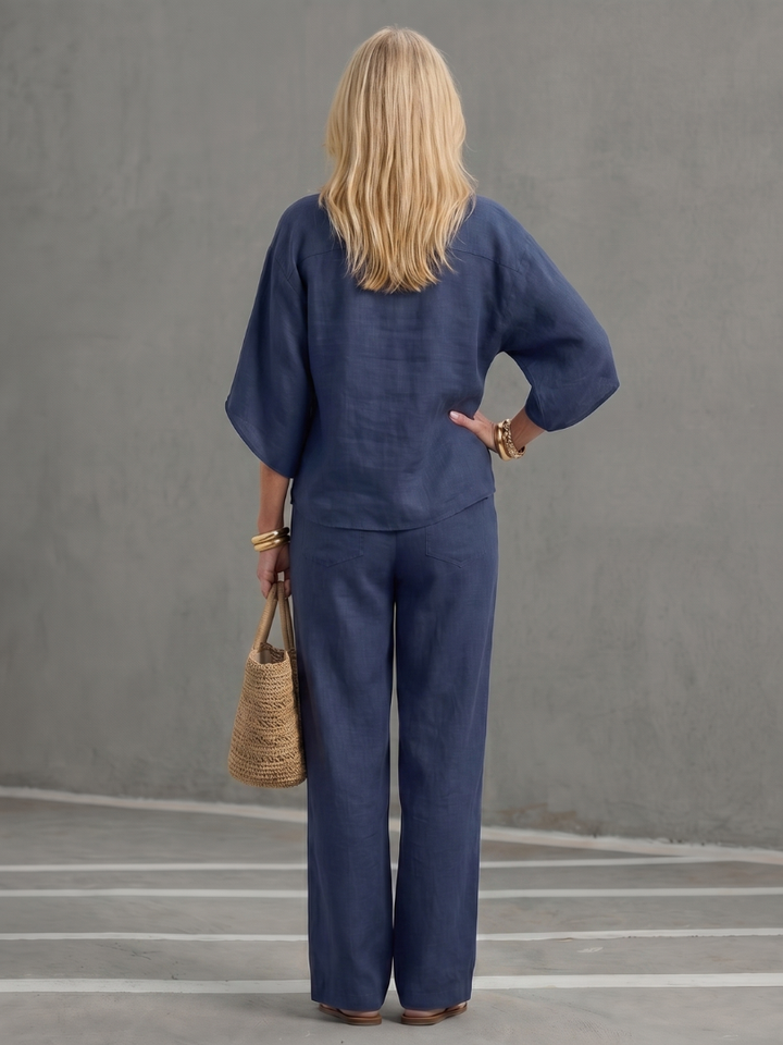 Amity | Knop Voorkant Ontspannen Tuniek Broek Set