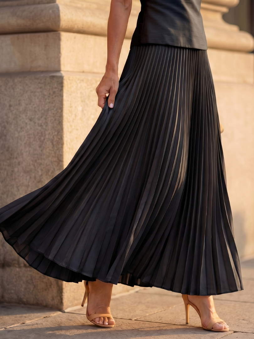 Rhodos | Gestructureerde Mouwloze Bodice met Plissé Rok Set