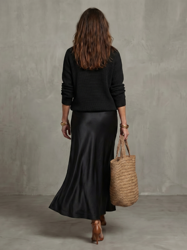 Luciana | Bias Fall Satijnen Rok Brei Laag Set