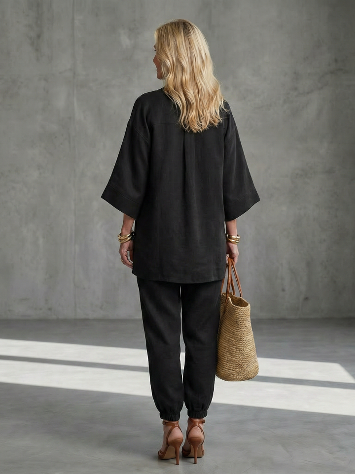 Georgiana | V-hals Tuniek Met Gathered Broek Set