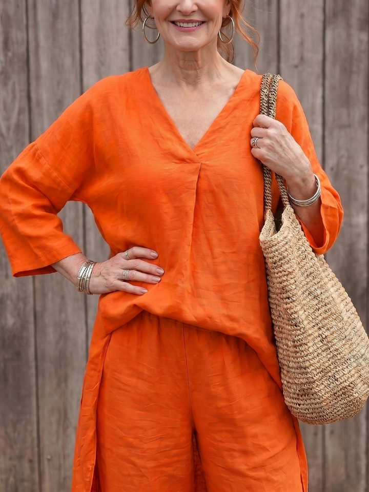 Onyx | Losse Tuniek Top Met Wijde Broek Set