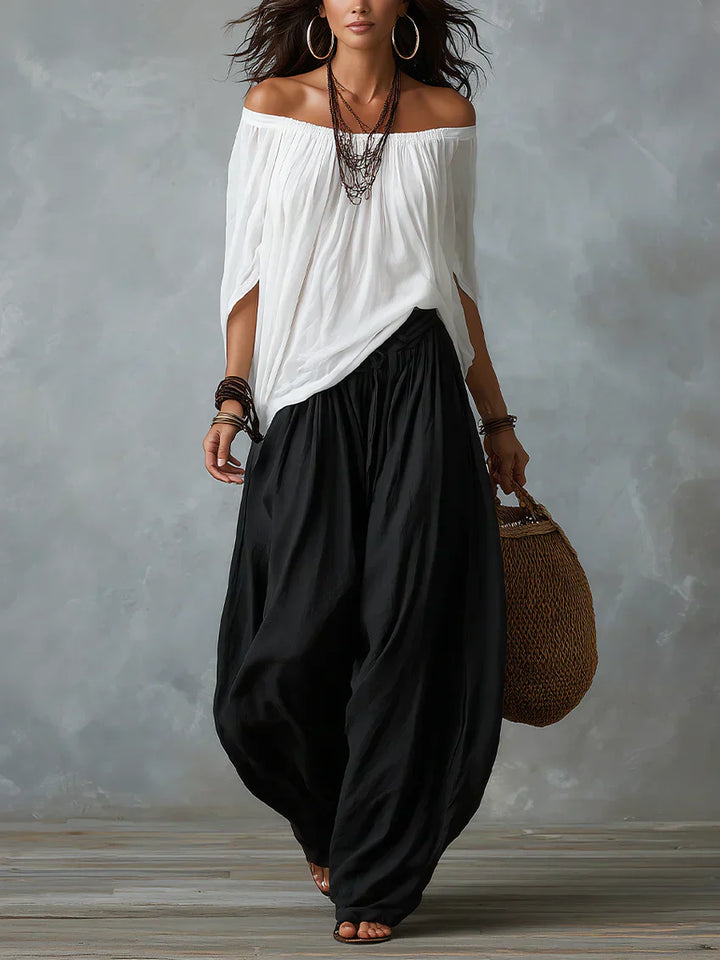 Off-Shoulder Top & Lantaarnbroek Set