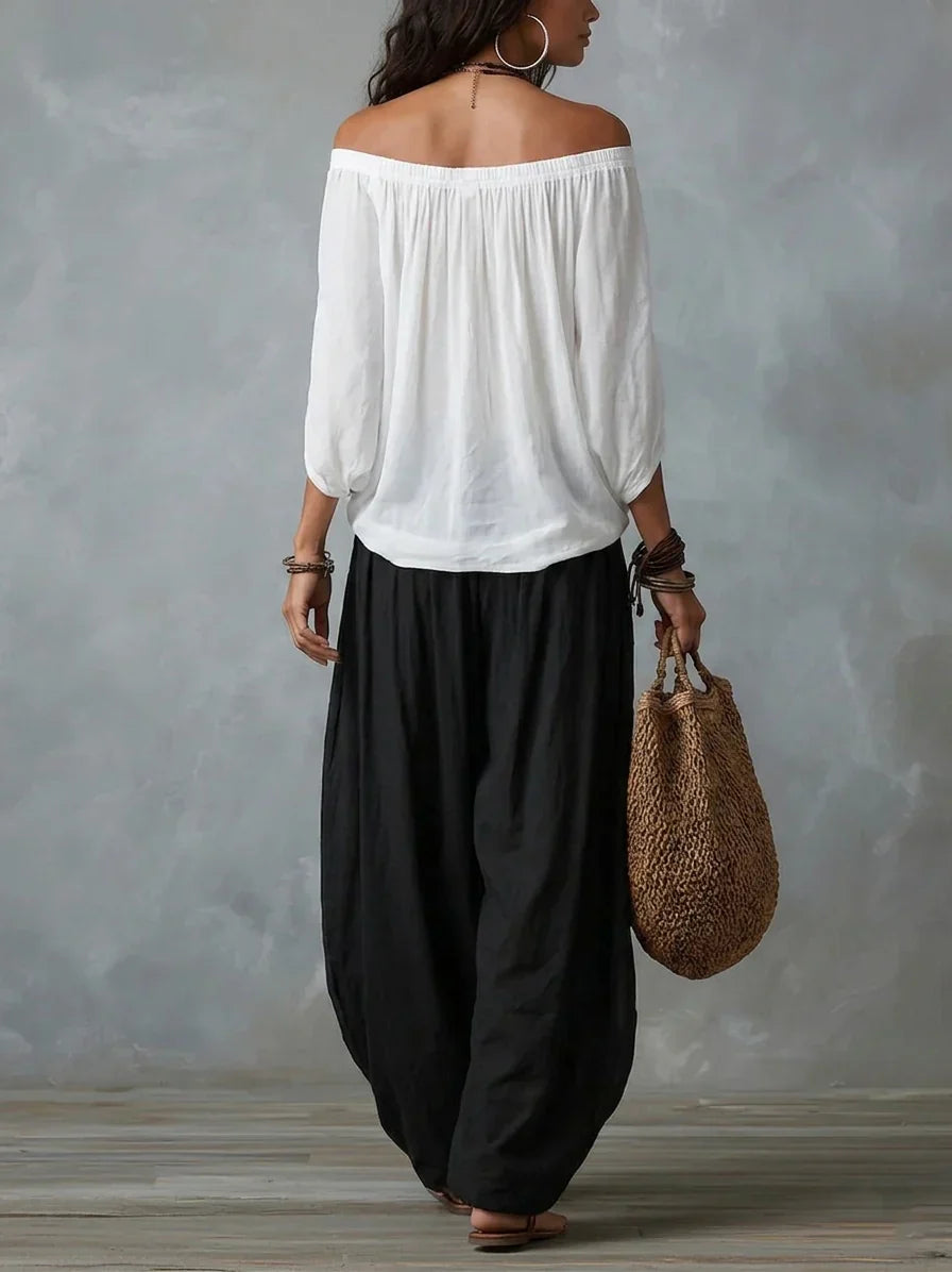 Off-Shoulder Top & Lantaarnbroek Set