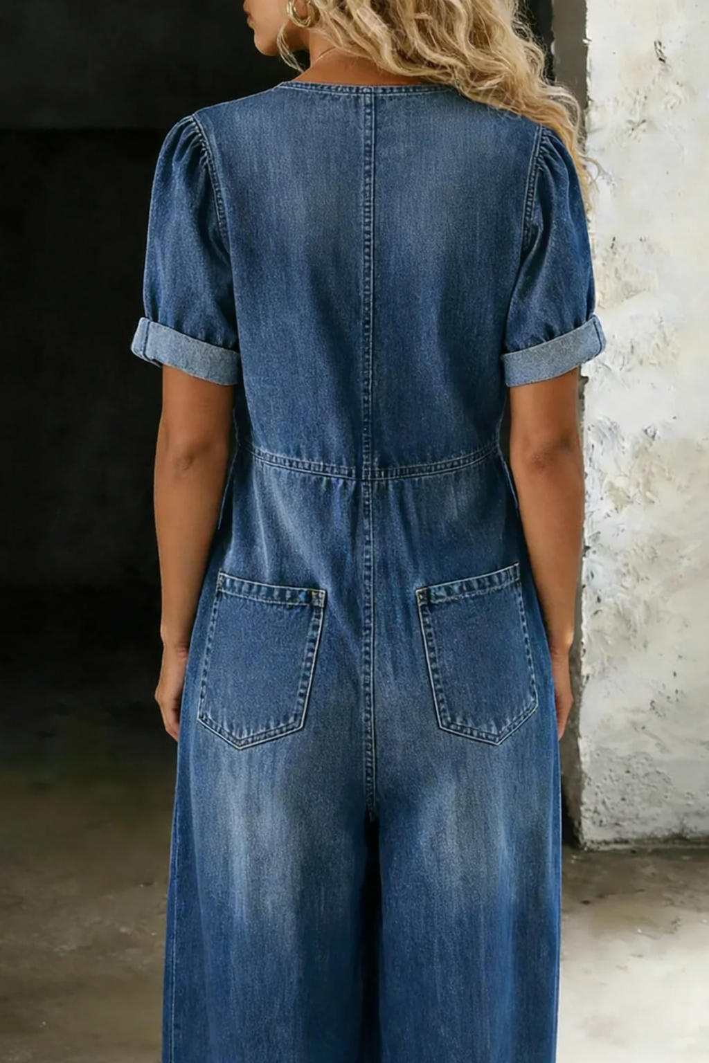 Maya | V-hals Korte Mouw Jumpsuit