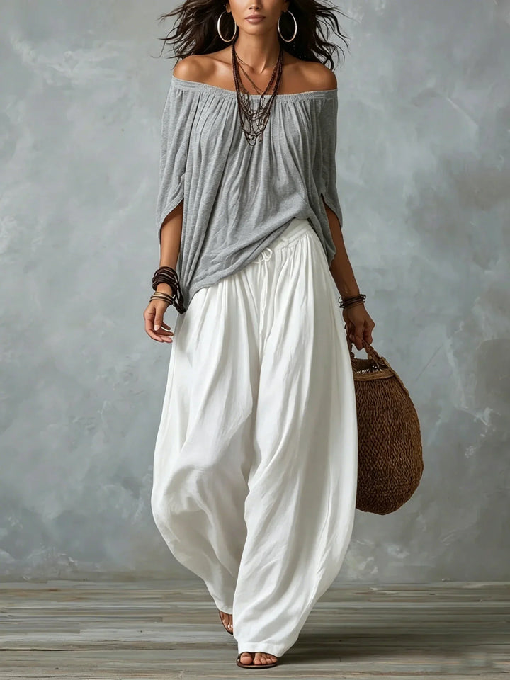 Off-Shoulder Top & Lantaarnbroek Set