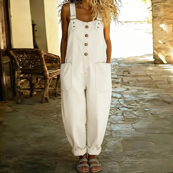 Saylor | Vintage Zachte Denim-Look Overalls met Verstelbare Bandjes