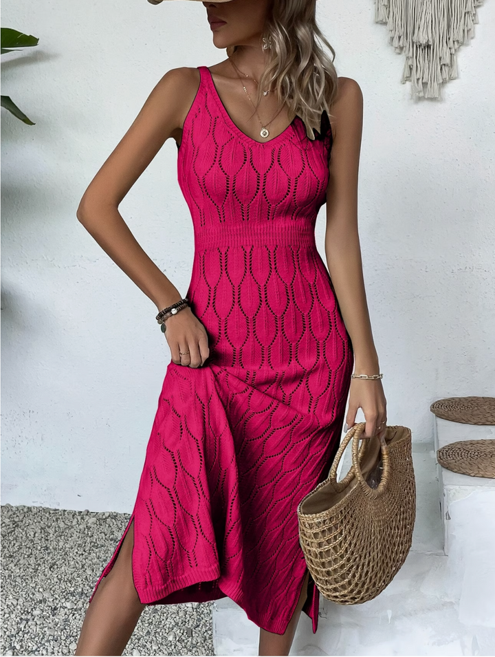 Aletta | Mouwloze Lange Jurk met Cape Stijl