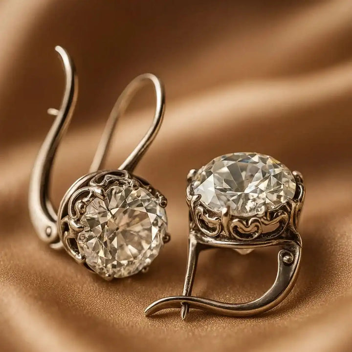 Luxe Vintage Zilveren Zirconia Oorbellen