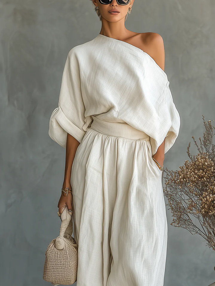 Eleonora | Elegante Eén-Schouder Twee-Delige Set