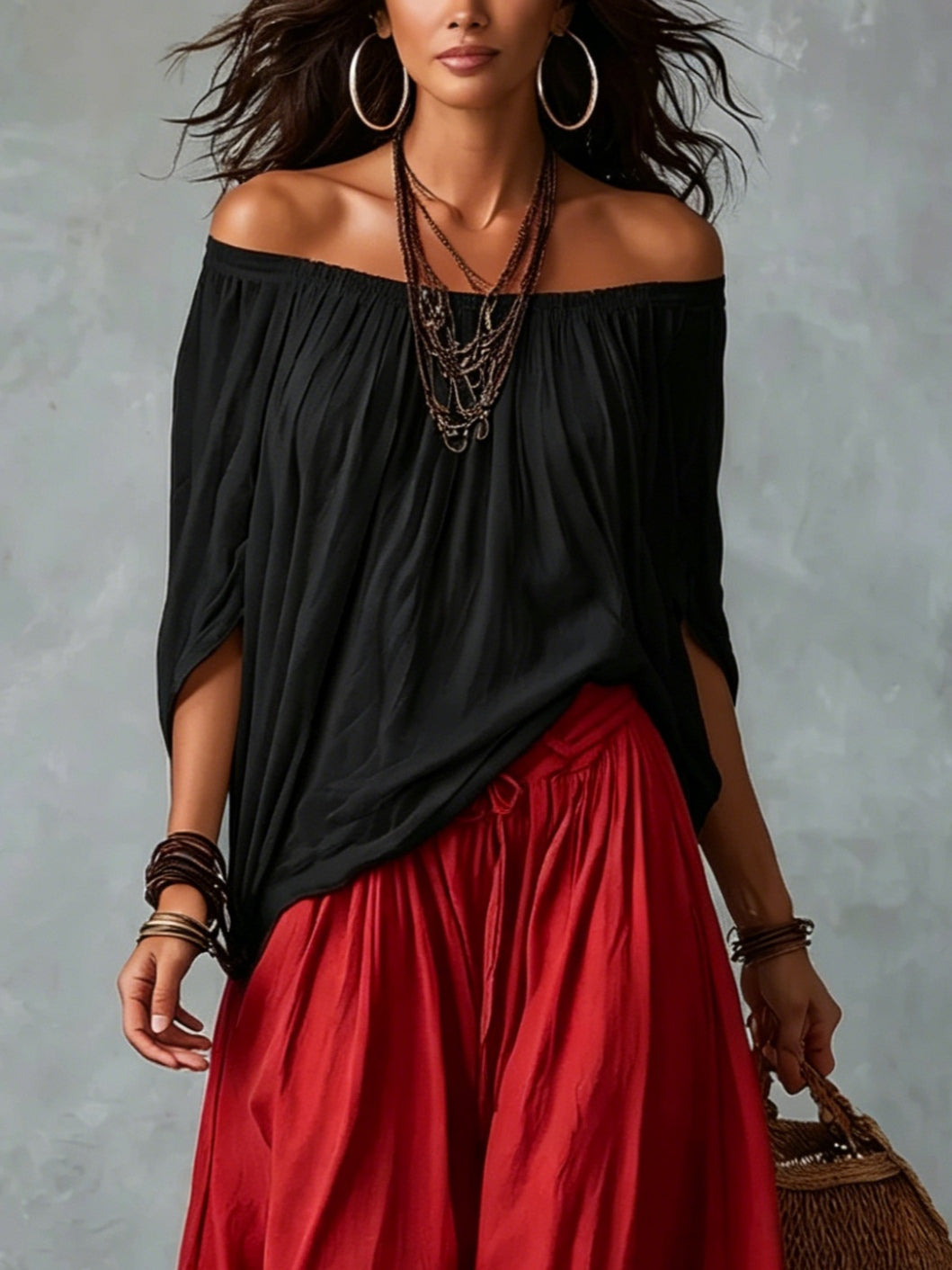 Off-Shoulder Top & Lantaarnbroek Set