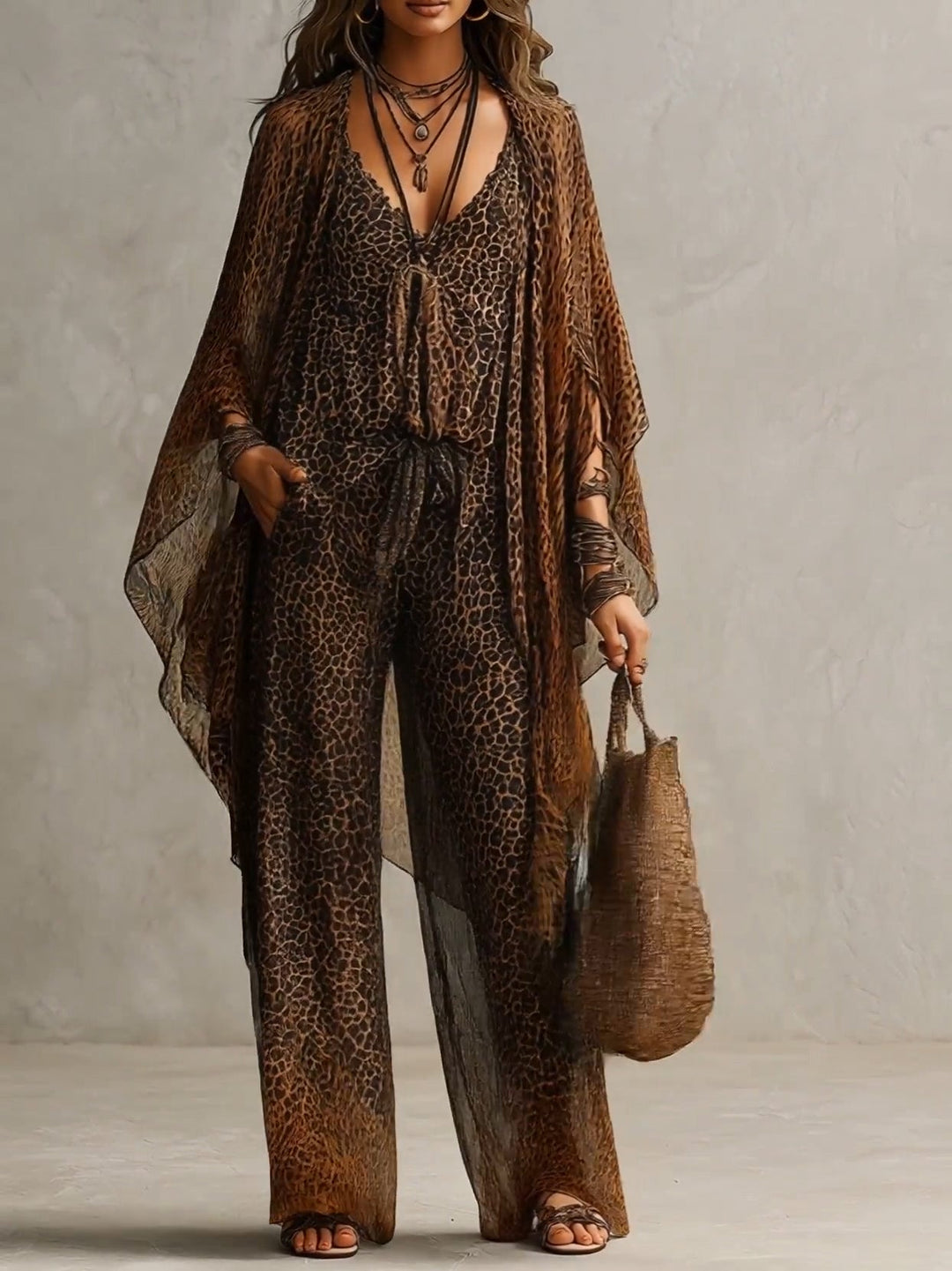 Boho Leopard Luxe 3-delige Set