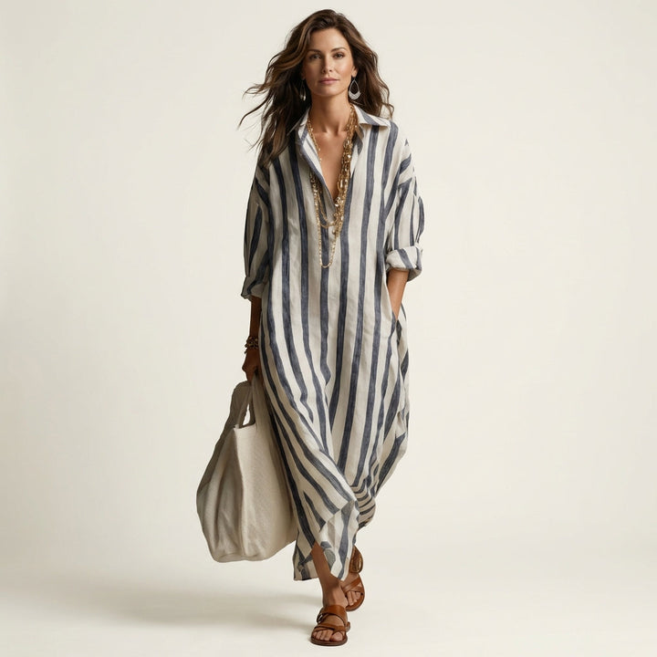 Carra | Gestreepte Maxi Jurk