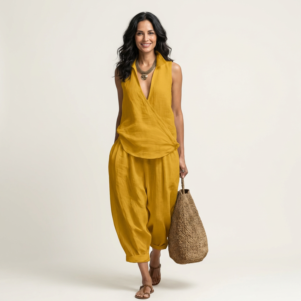 Twiila | Wrap-Top & Brede Pantalon Set