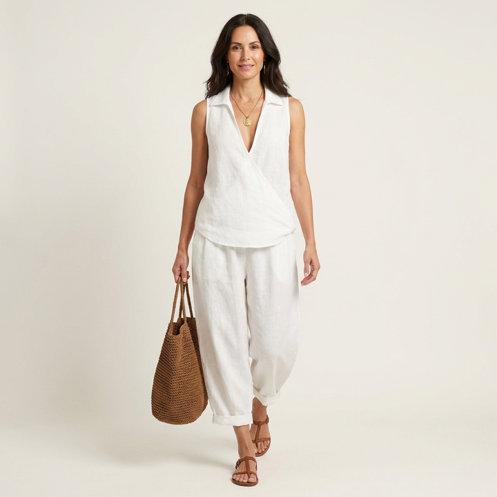 Twiila | Wrap-Top & Brede Pantalon Set