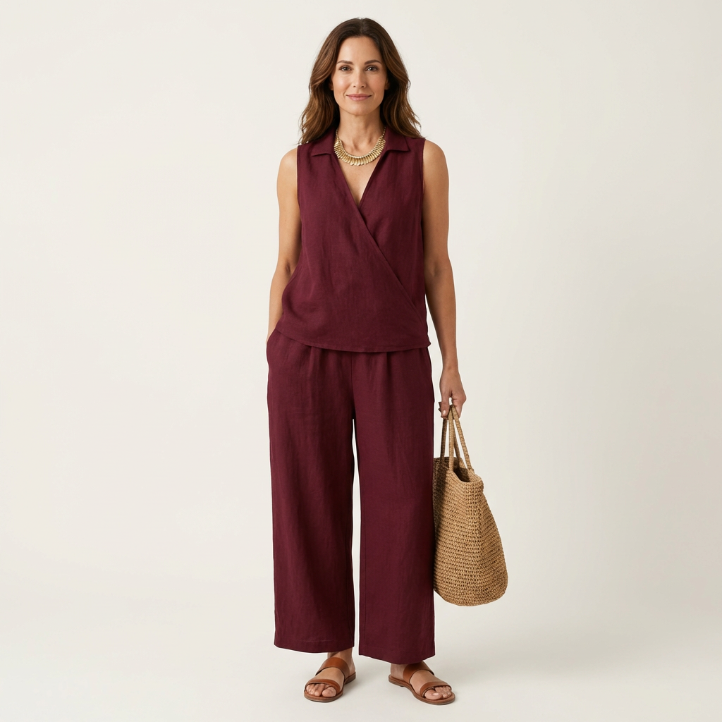 Twiila | Wrap-Top & Brede Pantalon Set