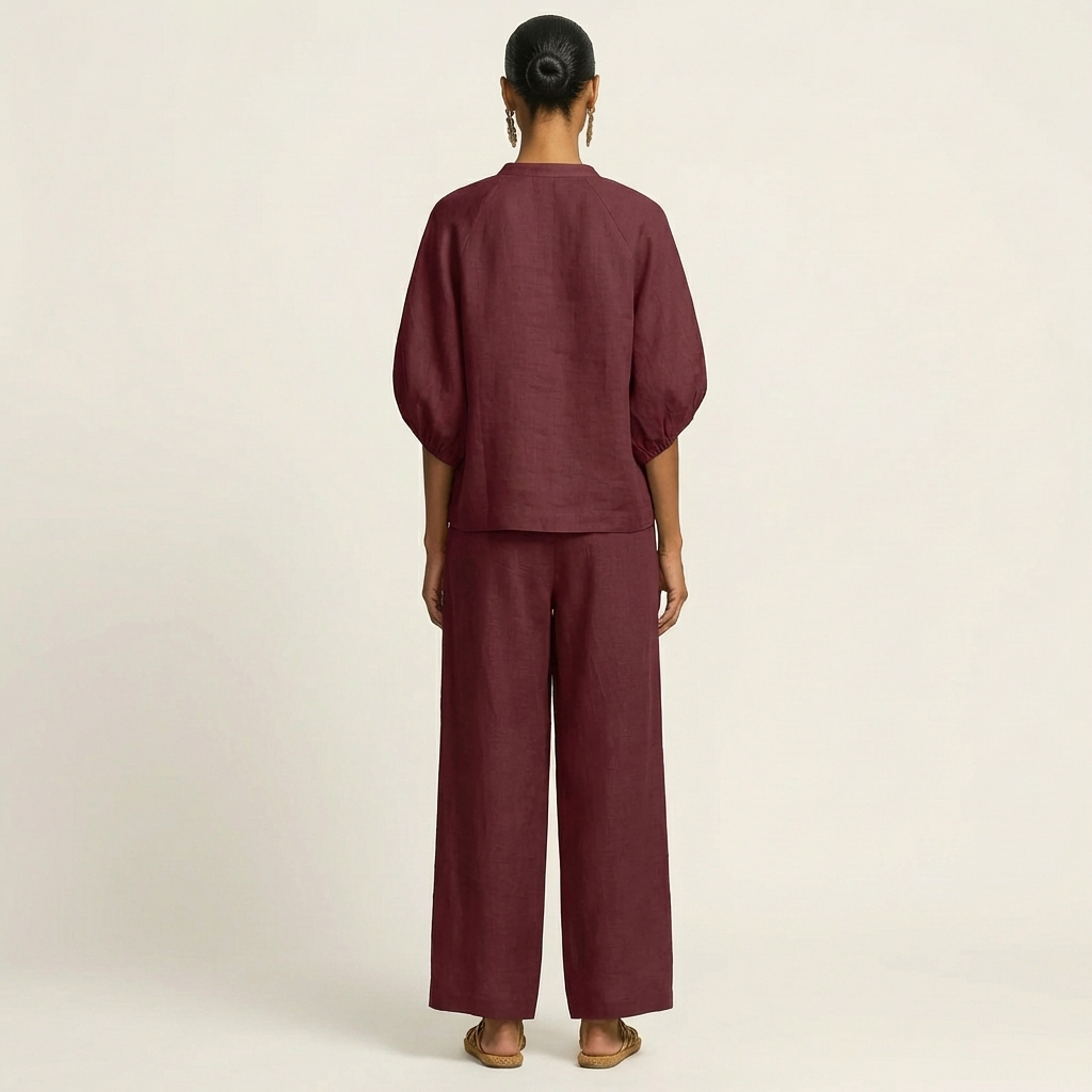 Marlowe | Rits-Voorkant Puff Sleeve Set