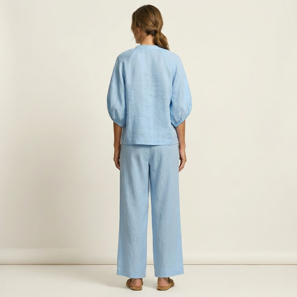 Marlowe | Set met Rits aan de Voorkant en Pofmouwen