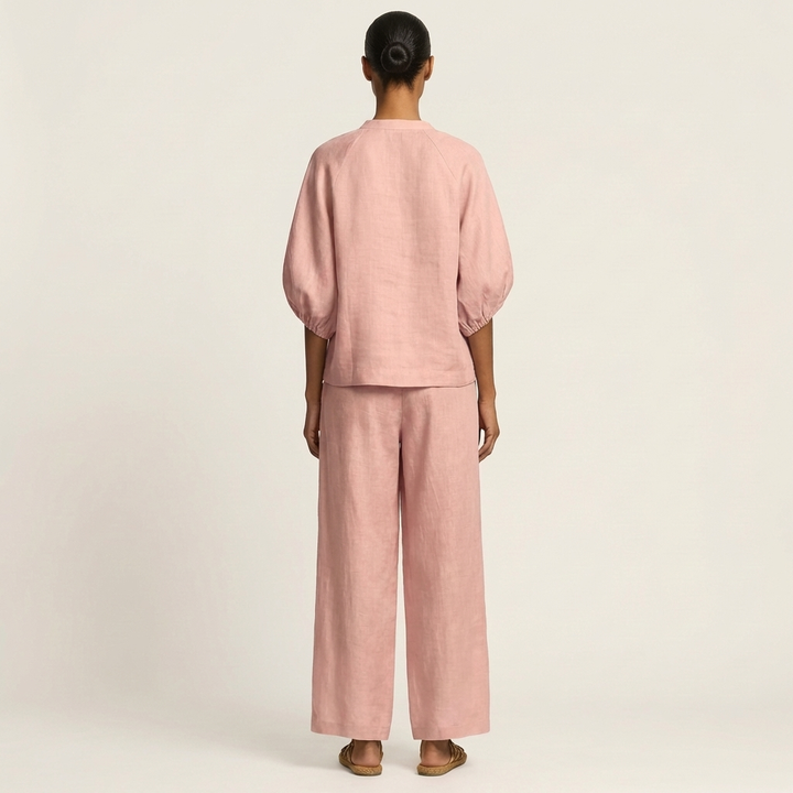 Marlowe | Set met Rits aan de Voorkant en Pofmouwen